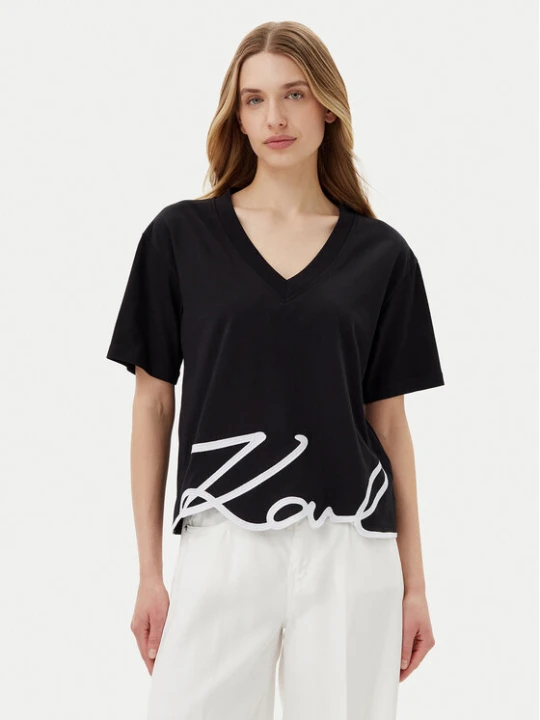 Zdjęcie produktu KARL LAGERFELD T-Shirt A2W17104 Czarny Relaxed Fit