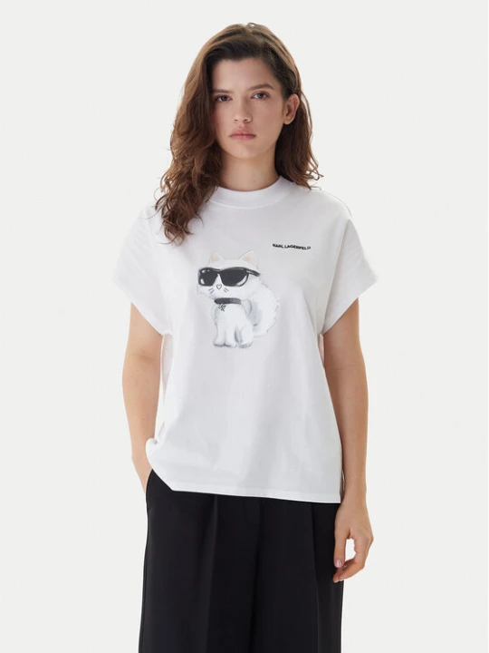 Zdjęcie produktu KARL LAGERFELD T-Shirt A2W17115 Biały Loose Fit