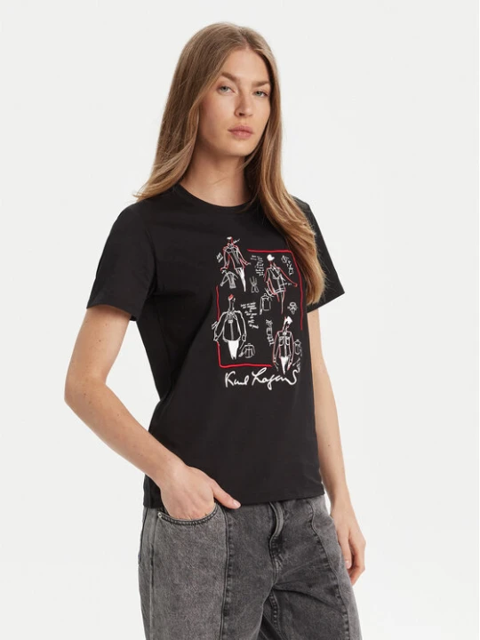 Zdjęcie produktu KARL LAGERFELD T-Shirt A3W17099 Czarny Regular Fit