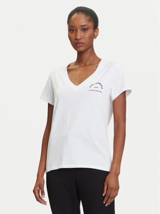 Zdjęcie produktu KARL LAGERFELD T-Shirt A3W17104 Biały Regular Fit