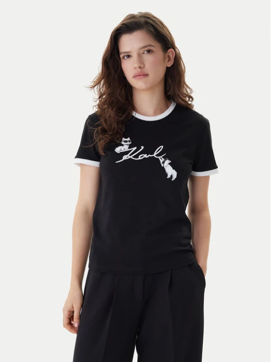 Zdjęcie produktu KARL LAGERFELD T-Shirt B1W17040 Czarny Slim Fit