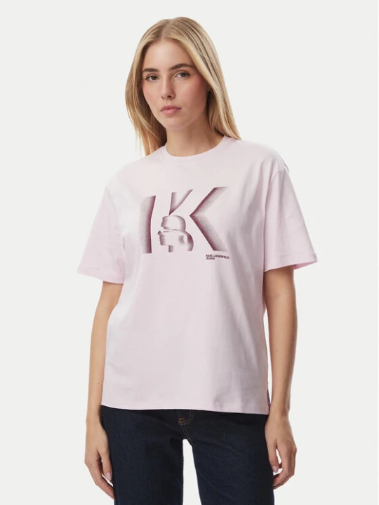 Zdjęcie produktu KARL LAGERFELD T-Shirt B4W17003 Różowy jasny Regular Fit