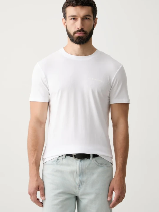 Zdjęcie produktu Karl Lagerfeld T-shirt basic męski bawełniany z elastanem 2-pack biały