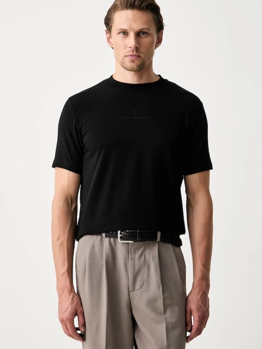 Zdjęcie produktu Karl Lagerfeld T-shirt basic męski bawełniany z elastanem czarny