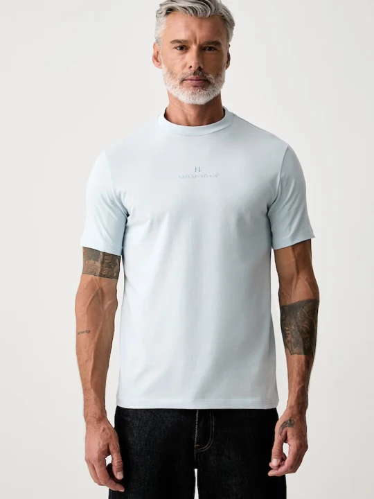 Zdjęcie produktu Karl Lagerfeld T-shirt basic męski bawełniany z elastanem niebieski