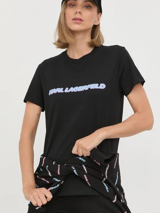 Zdjęcie produktu Karl Lagerfeld t-shirt bawełniany 225W1701 czarny