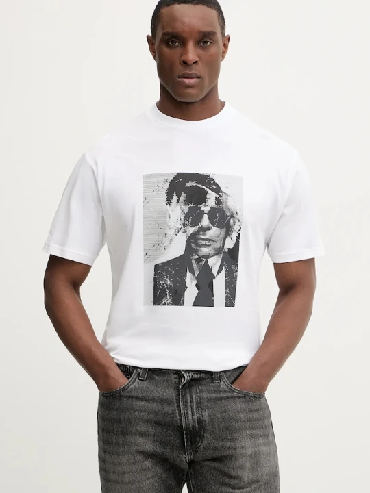 Zdjęcie produktu Karl Lagerfeld t-shirt bawełniany biały
