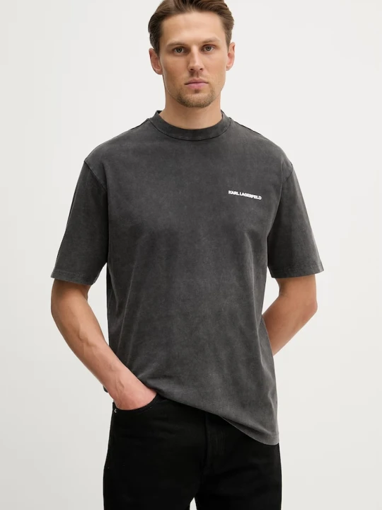 Zdjęcie produktu Karl Lagerfeld t-shirt bawełniany szary