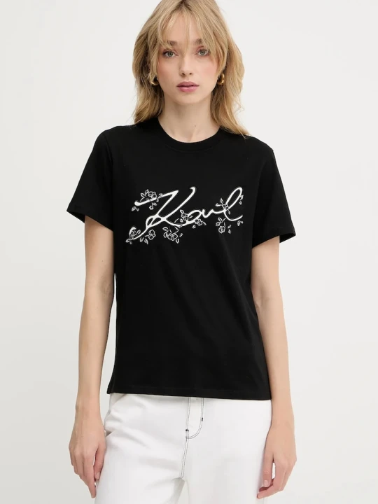 Zdjęcie produktu Karl Lagerfeld t-shirt bawełniany czarny
