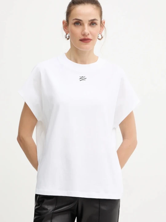 Zdjęcie produktu Karl Lagerfeld t-shirt bawełniany biały