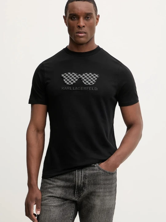 Zdjęcie produktu Karl Lagerfeld t-shirt bawełniany czarny