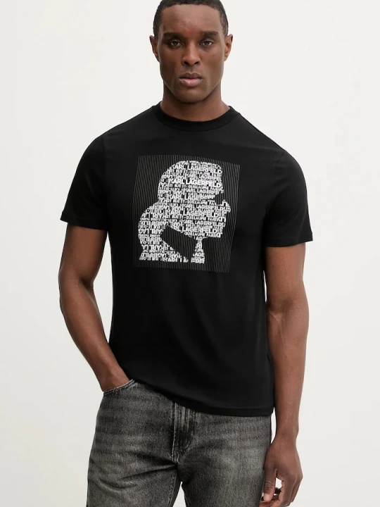 Zdjęcie produktu Karl Lagerfeld t-shirt bawełniany czarny
