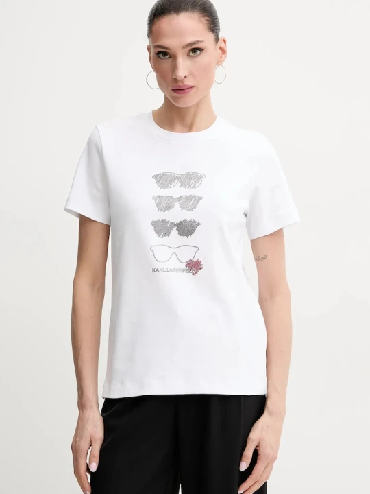 Zdjęcie produktu Karl Lagerfeld t-shirt bawełniany biały