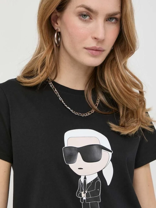 Zdjęcie produktu Karl Lagerfeld t-shirt bawełniany czarny