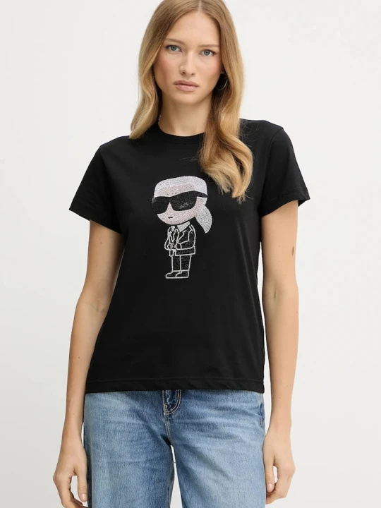 Zdjęcie produktu Karl Lagerfeld t-shirt bawełniany czarny