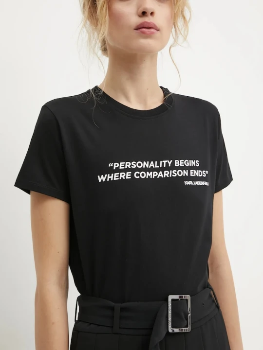 Zdjęcie produktu Karl Lagerfeld t-shirt bawełniany czarny