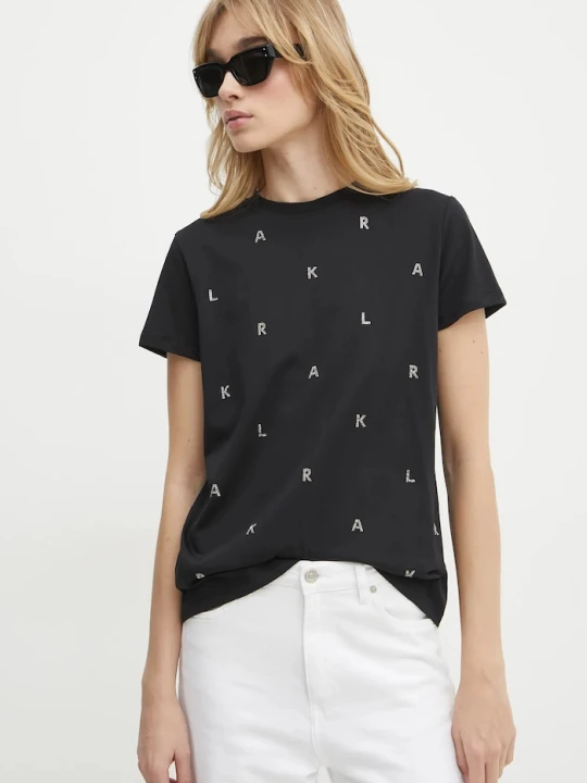Zdjęcie produktu Karl Lagerfeld t-shirt bawełniany czarny