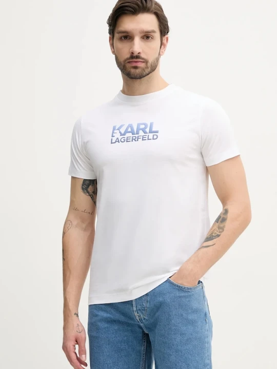 Zdjęcie produktu Karl Lagerfeld t-shirt bawełniany biały