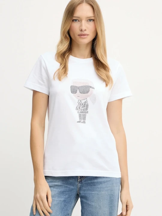 Zdjęcie produktu Karl Lagerfeld t-shirt bawełniany biały