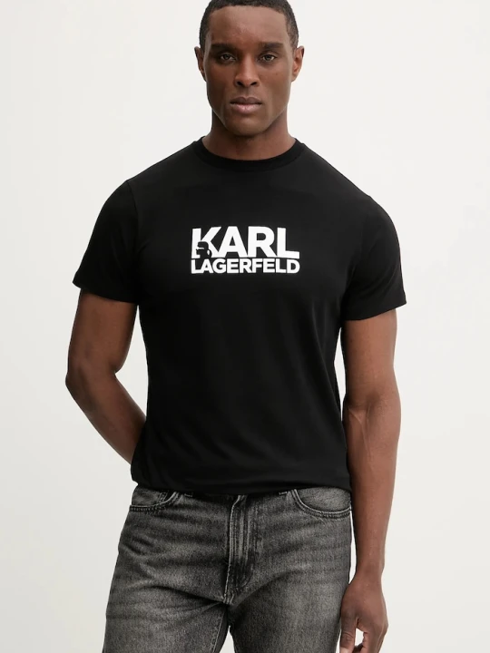 Zdjęcie produktu Karl Lagerfeld t-shirt bawełniany czarny