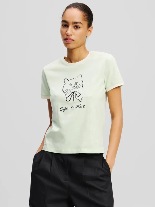 Zdjęcie produktu Karl Lagerfeld t-shirt bawełniany beżowy