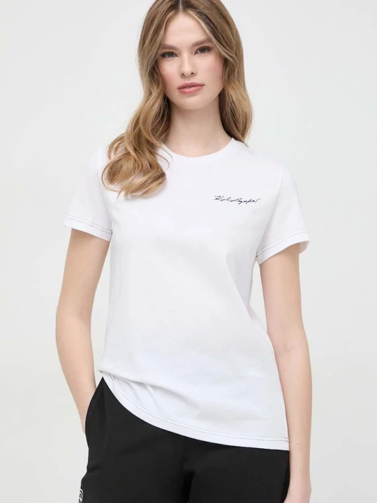 Zdjęcie produktu Karl Lagerfeld t-shirt bawełniany biały
