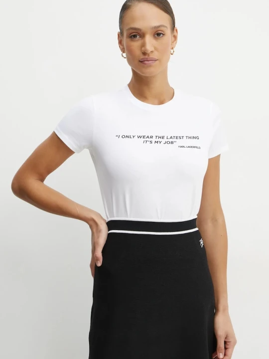 Zdjęcie produktu Karl Lagerfeld t-shirt bawełniany biały