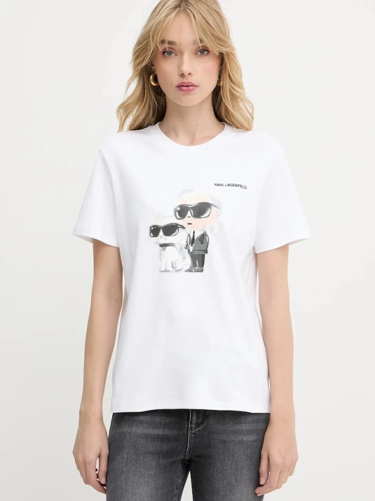 Zdjęcie produktu Karl Lagerfeld t-shirt bawełniany IKON biały
