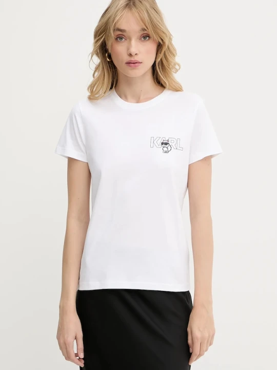 Zdjęcie produktu Karl Lagerfeld t-shirt bawełniany IKON biały