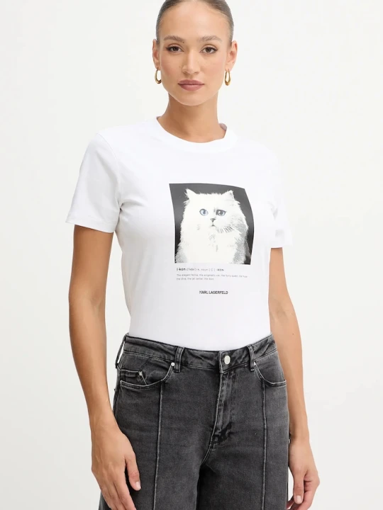 Zdjęcie produktu Karl Lagerfeld t-shirt bawełniany biały
