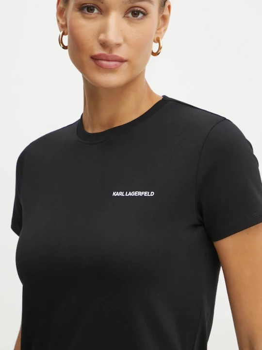 Zdjęcie produktu Karl Lagerfeld t-shirt bawełniany ESSENTIAL czarny