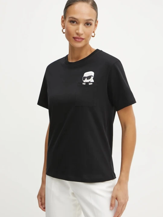 Zdjęcie produktu Karl Lagerfeld t-shirt bawełniany IKON czarny