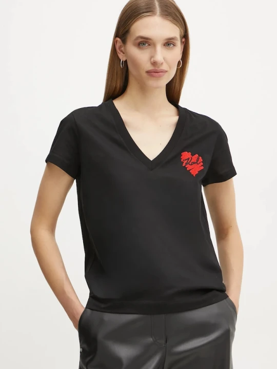 Zdjęcie produktu Karl Lagerfeld t-shirt bawełniany czarny