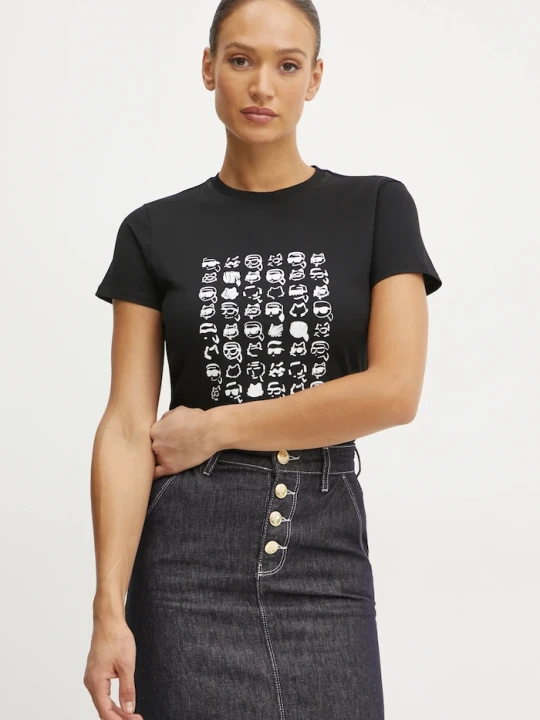 Zdjęcie produktu Karl Lagerfeld t-shirt bawełniany IKON czarny
