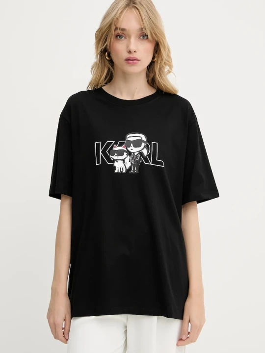 Zdjęcie produktu Karl Lagerfeld t-shirt bawełniany IKON czarny
