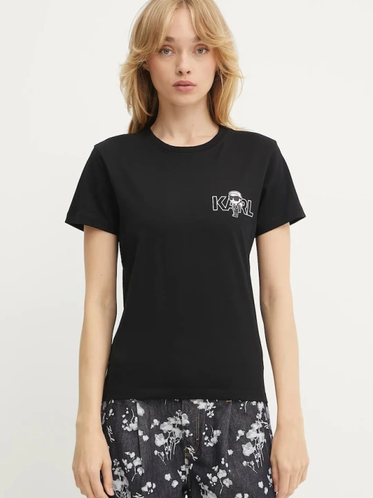 Zdjęcie produktu Karl Lagerfeld t-shirt bawełniany IKON czarny