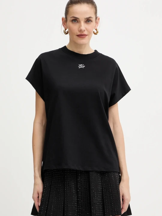 Zdjęcie produktu Karl Lagerfeld t-shirt bawełniany czarny