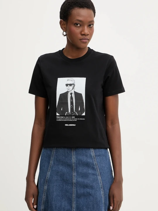 Zdjęcie produktu Karl Lagerfeld t-shirt bawełniany czarny