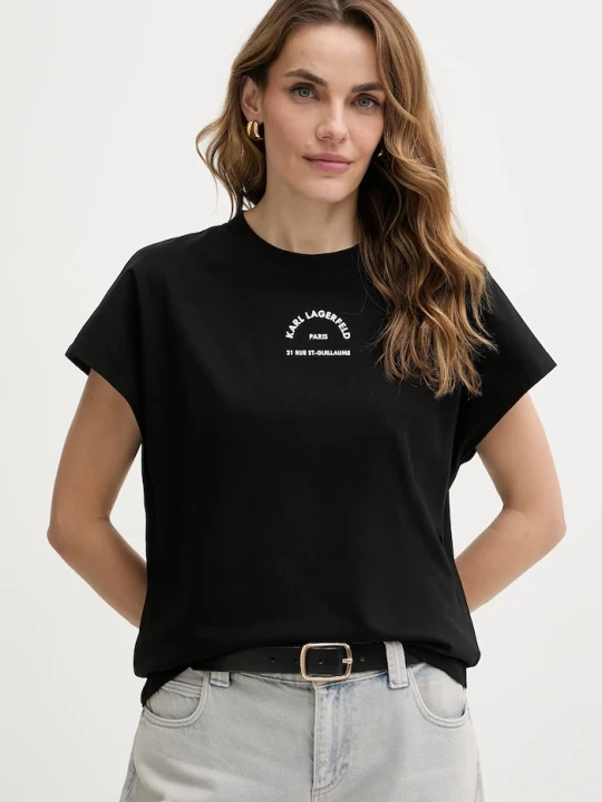 Zdjęcie produktu Karl Lagerfeld t-shirt bawełniany czarny