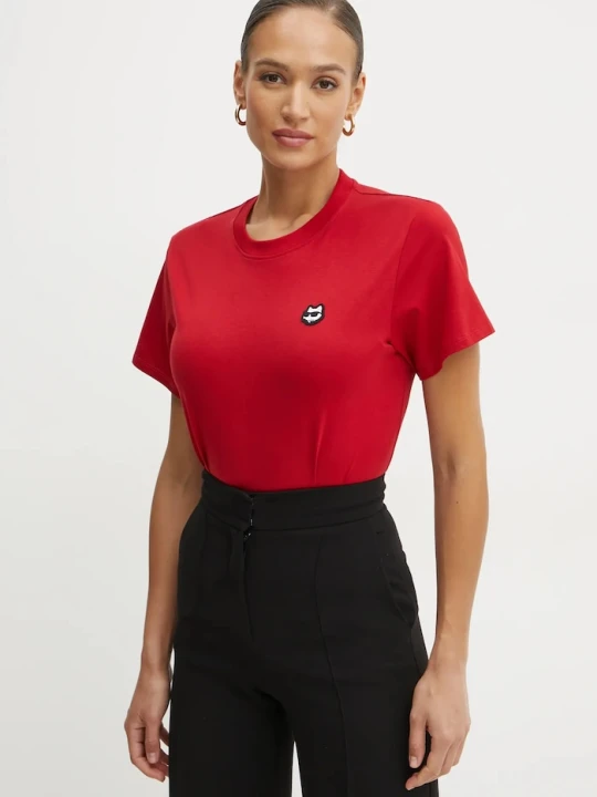 Zdjęcie produktu Karl Lagerfeld t-shirt bawełniany IKON czerwony