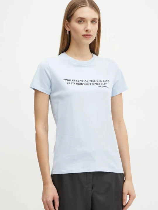 Zdjęcie produktu Karl Lagerfeld t-shirt bawełniany niebieski