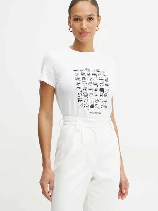 Zdjęcie produktu Karl Lagerfeld t-shirt bawełniany IKON biały