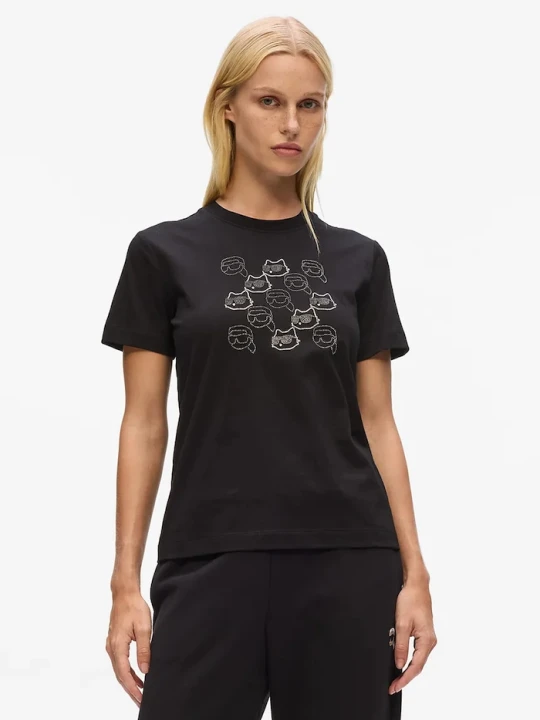 Zdjęcie produktu Karl Lagerfeld t-shirt bawełniany IKON czarny