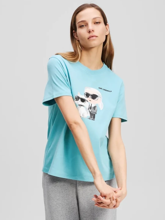 Zdjęcie produktu Karl Lagerfeld t-shirt bawełniany IKON niebieski
