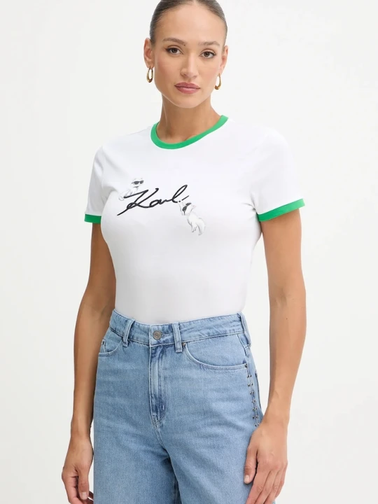 Zdjęcie produktu Karl Lagerfeld t-shirt bawełniany IKON biały