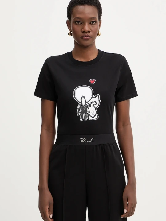 Zdjęcie produktu Karl Lagerfeld t-shirt bawełniany IKON czarny
