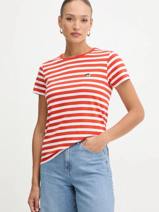 Zdjęcie produktu Karl Lagerfeld t-shirt bawełniany IKON pomarańczowy