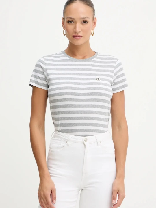 Zdjęcie produktu Karl Lagerfeld t-shirt bawełniany IKON szary