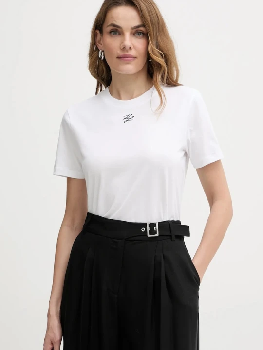 Zdjęcie produktu Karl Lagerfeld t-shirt bawełniany KL ESSENTIAL biały