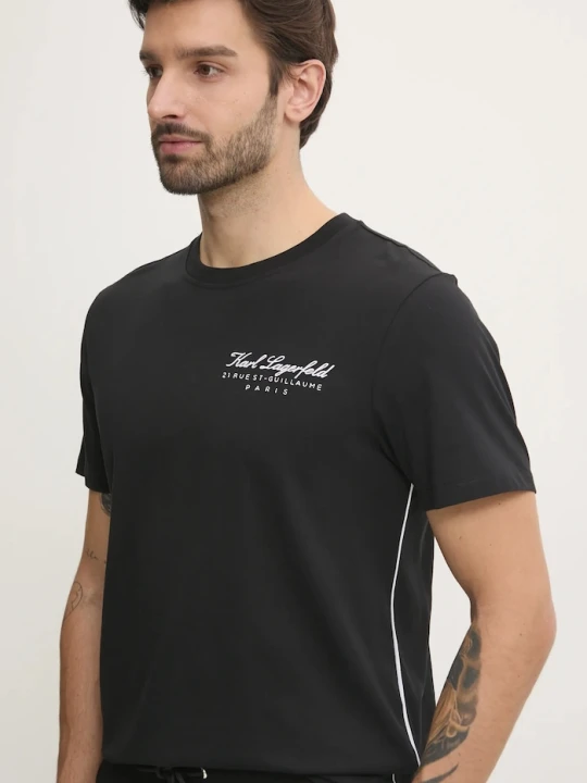 Zdjęcie produktu Karl Lagerfeld t-shirt bawełniany czarny